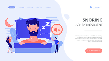 Image showing Night snoring concept landing page.