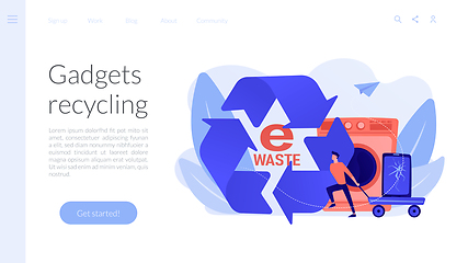 Image showing E-waste reduction concept landing page.