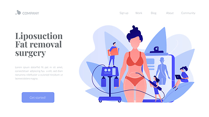 Image showing Liposuction concept landing page.