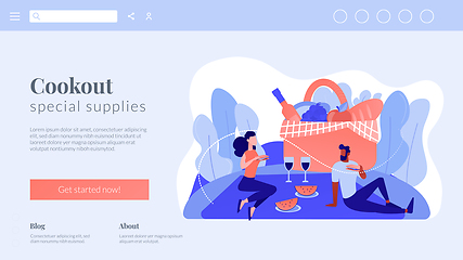 Image showing Summer picnic concept landing page.