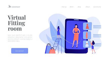 Image showing Virtual fitting room concept landing page.