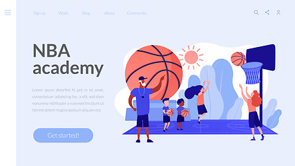 Image showing Basketball camp concept landing page.