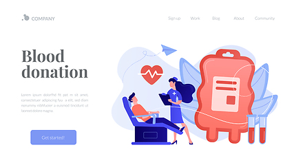 Image showing Blood donation concept landing page.