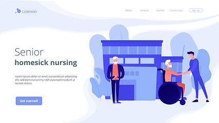 Image showing Elderly care concept landing page