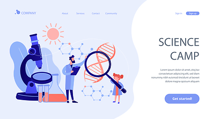 Image showing Science camp concept landing page.