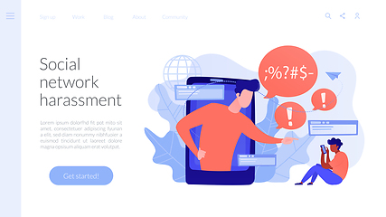 Image showing Cyberbullying concept landing page.