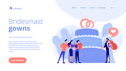 Image showing Wedding party concept landing page.