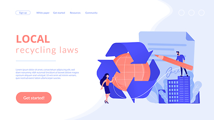 Image showing Government mandated recycling concept landing page.