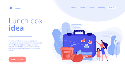 Image showing Kids lunch box concept landing page.