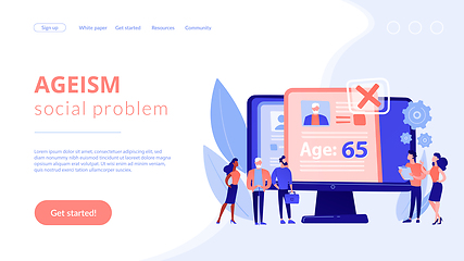 Image showing Ageism social problem concept landing page