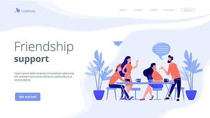 Image showing Friends meeting concept landing page.