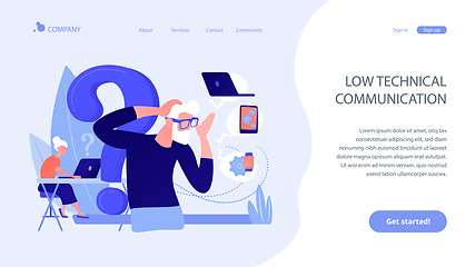 Image showing Low-technical communication concept landing page