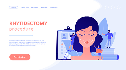 Image showing Face lifting concept landing page.