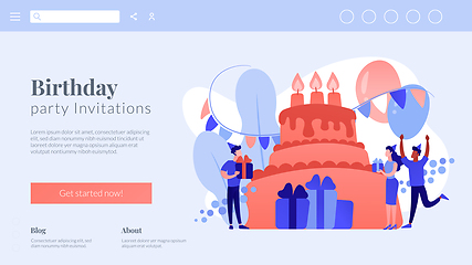 Image showing Birthday party concept landing page.