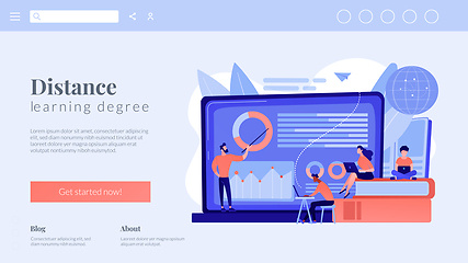 Image showing Distance learning concept landing page.