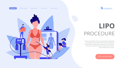 Image showing Liposuction concept landing page.