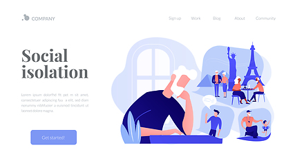 Image showing Social isolation concept landing page