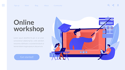 Image showing Online workshop concept landing page