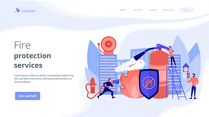 Image showing Fire protection concept landing page.