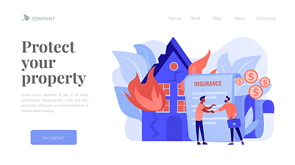 Image showing Fire insurance concept landing page.