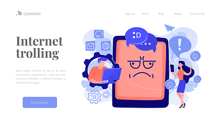 Image showing Internet trolling concept landing page.