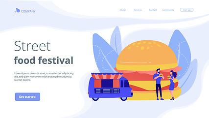 Image showing Street food concept landing page.