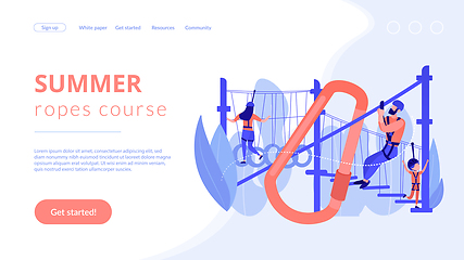 Image showing Summer ropes course concept landing page.