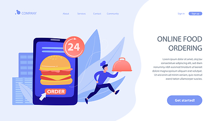 Image showing Food delivery service concept landing page.