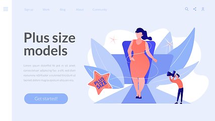 Image showing Plus size models concept landing page.