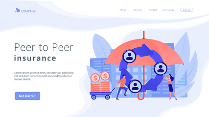 Image showing Peer-to-Peer insurance concept landing page.