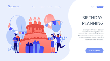 Image showing Birthday party concept landing page.
