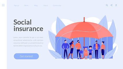 Image showing Social insurance concept landing page.