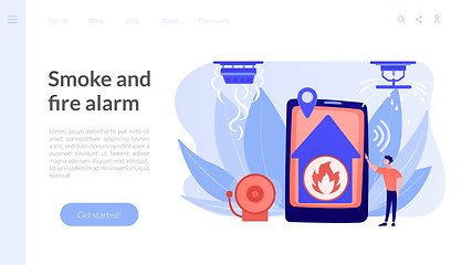 Image showing Fire alarm system concept landing page.