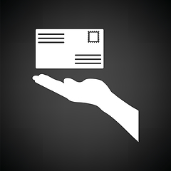 Image showing Hand holding letter icon