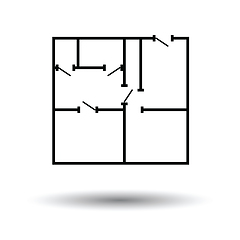 Image showing Icon of apartment plan