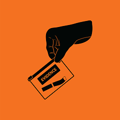 Image showing Hand holding evidence pocket icon