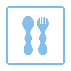 Image showing Baby spoon and fork icon