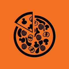 Image showing Pizza on plate icon