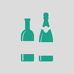 Image showing Wine and champagne bottles icon