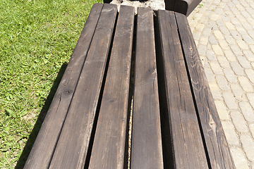 Image showing wooden bench park