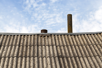 Image showing Old slate on the roof