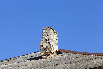 Image showing Old brick chimneys
