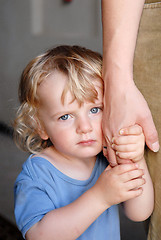 Image showing A boy with his mammy