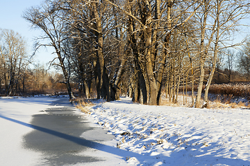 Image showing Winter frozen lake