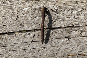 Image showing old wall of boards