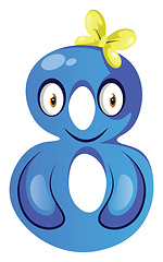 Image showing Blue monster in number eight shape illustration vector on white 