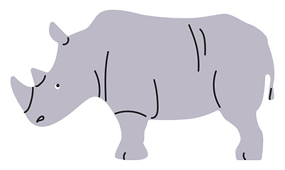 Image showing Painting of a grey rhinoceros vector or color illustration