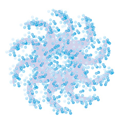 Image showing A unique symbol made with bubbles of blue shade vector color dra