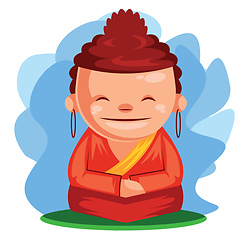 Image showing Buddha wishes you Happy Chinese New Year vector illustration