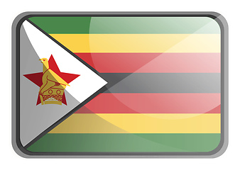 Image showing Vector illustration of Zimbabwe flag on white background.